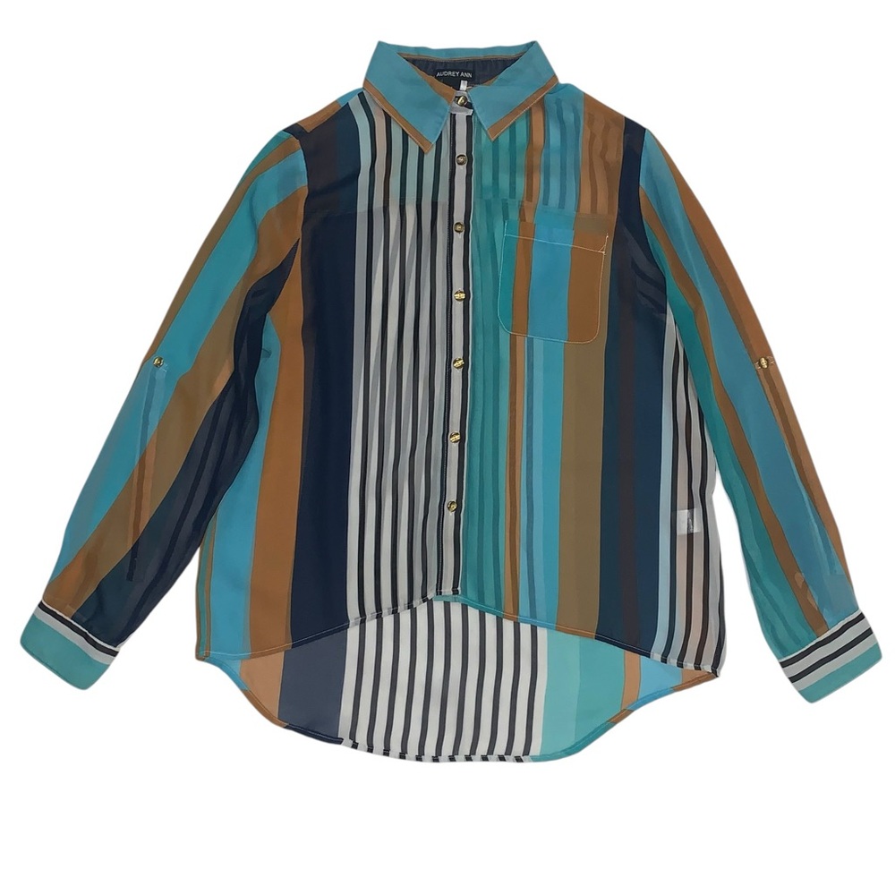 Striped Multicolor Button-Up Shirt